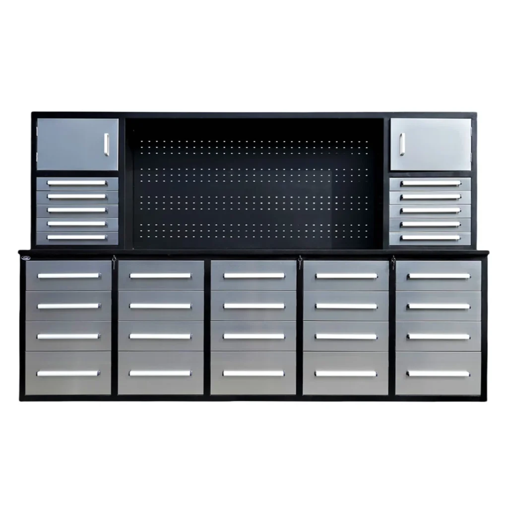 10ft Workbench Cabinet (30 Drawers, 2 Cabinets & 1 Pegboard)