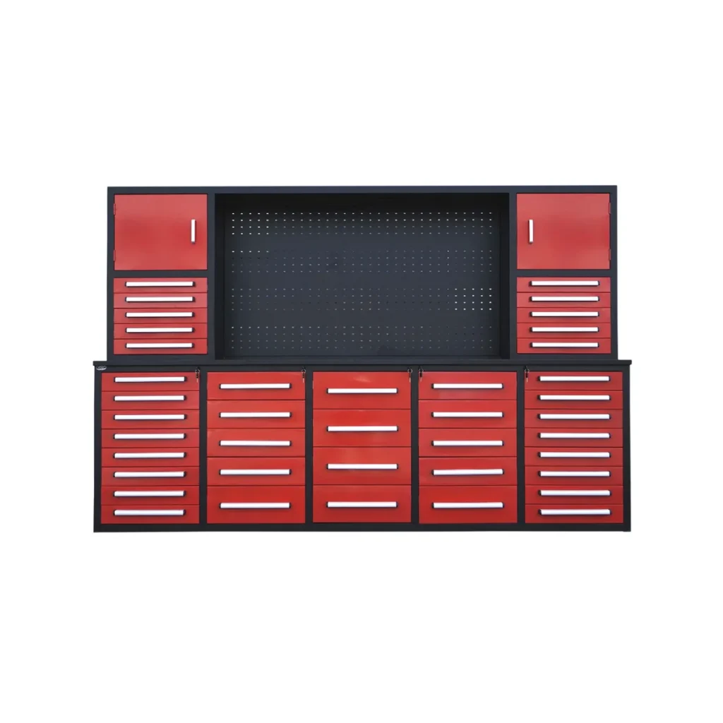 10ft Workbench Cabinet (40 Drawers, 2 Cabinets & 1 Pegboard)