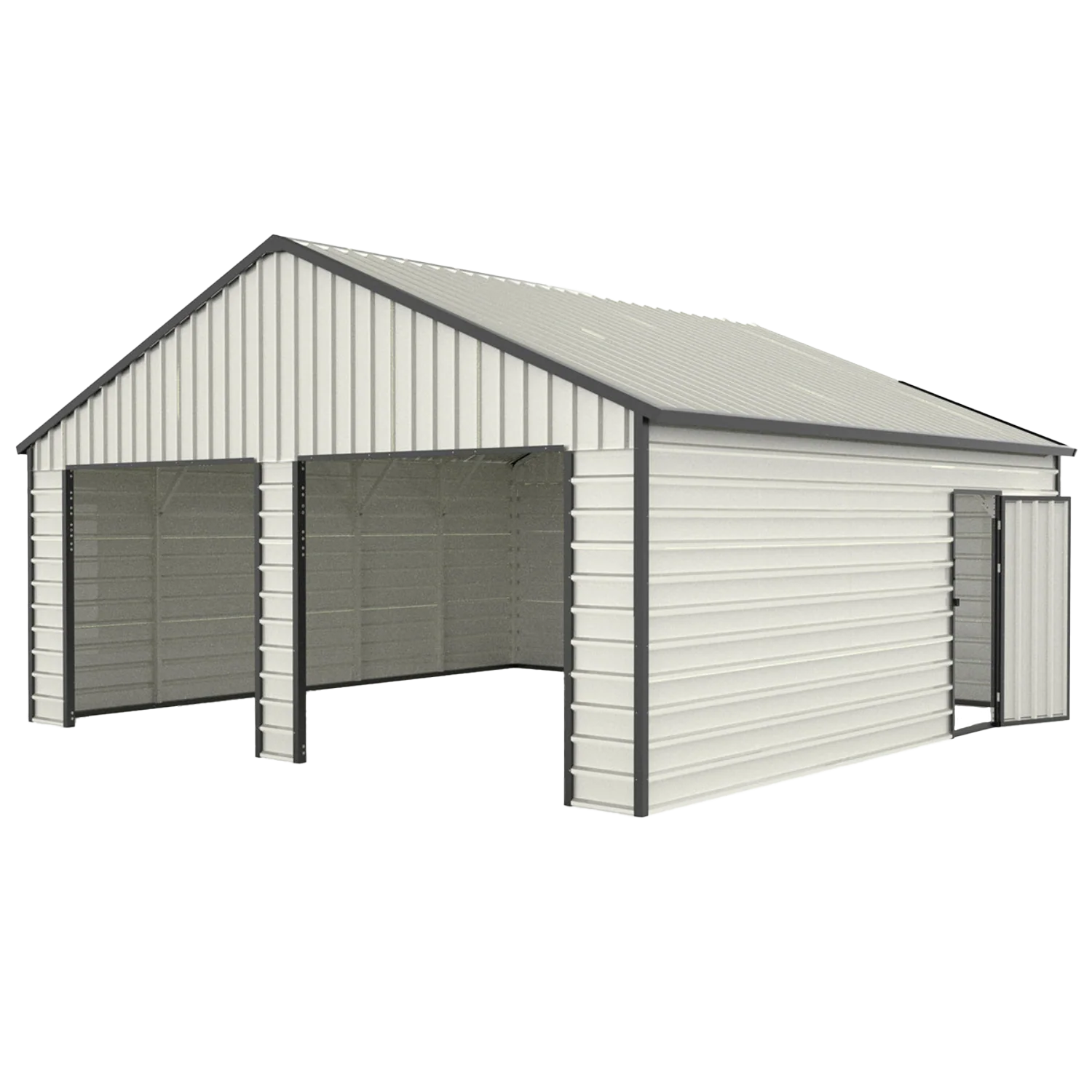 23' x 22' Double Garage Metal Shed with Side Entry Door