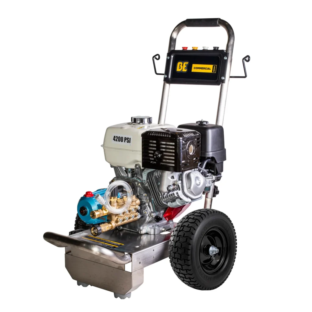 4,200 PSI 4.2 GPM Cold Water Gas Pressure Washer Honda GX390 Engine and CAT Triplex Pump on Stainless Steel Frame - B4213HSJ