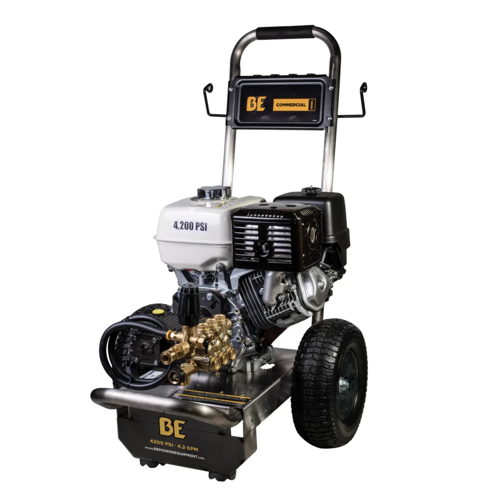 4,200 PSI 4.2GPM Cold Water Gas Pressure Washer Honda GX390 Engine and General Triplex Pump on Stainless Steel Frame - B4213HSGS