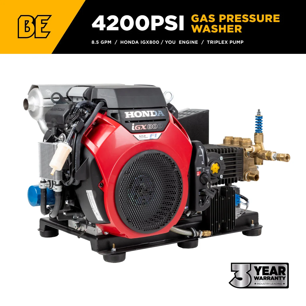 4,200 PSI 8.5 GPM Truck Mount Cold Water Gas Pressure Washer - B3528HETBGS