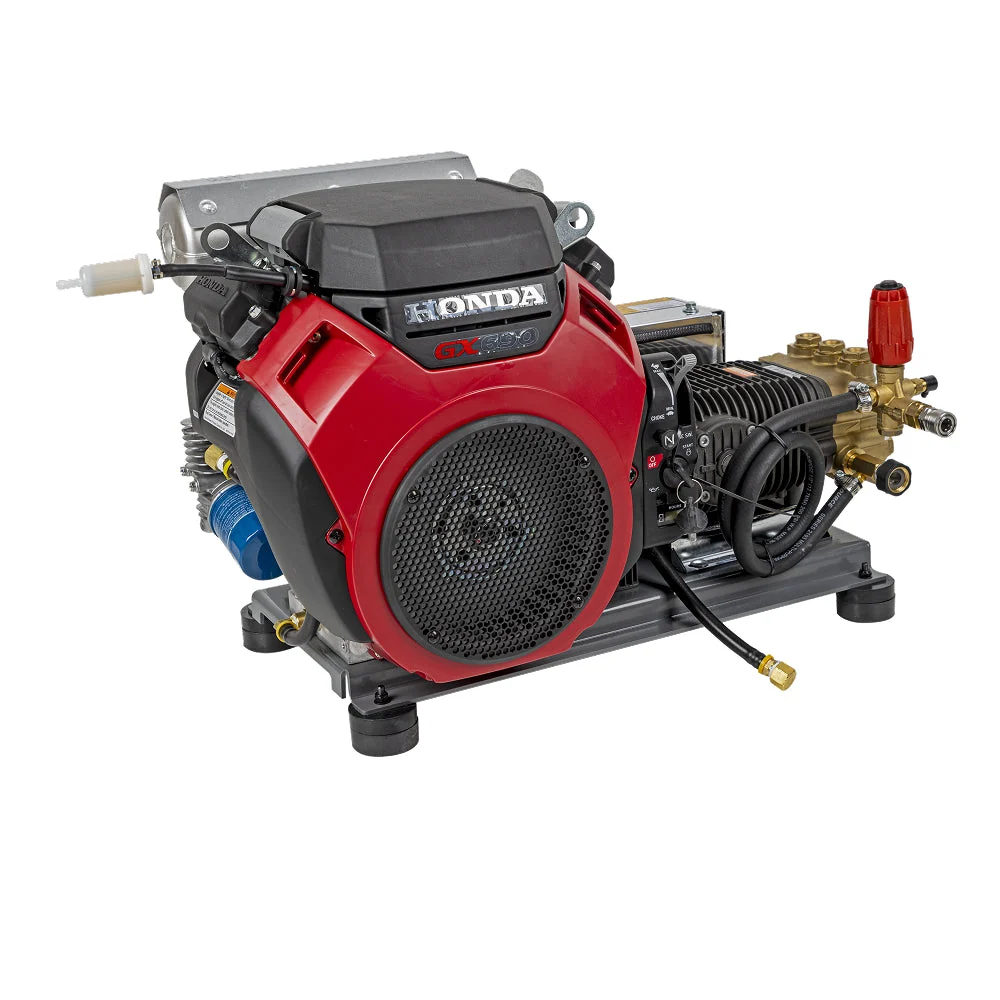 5,100 PSI 5.5 GPM Truck Mount Cold Water Gas Pressure Washer with Honda GX690 Electric Start Engine and CP Belt Drive Triplex Pump - B5024HETBAS