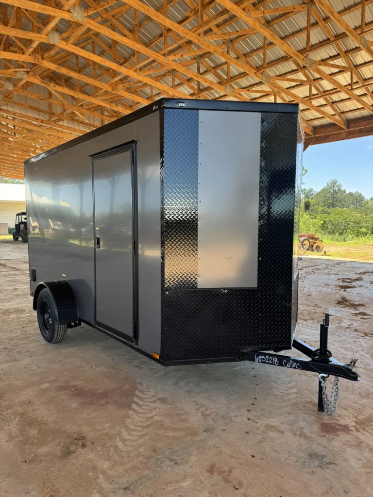 6x12 Single Axle Charcoal Blackout Enclosed Cargo Trailer – Collins Custom Cargo