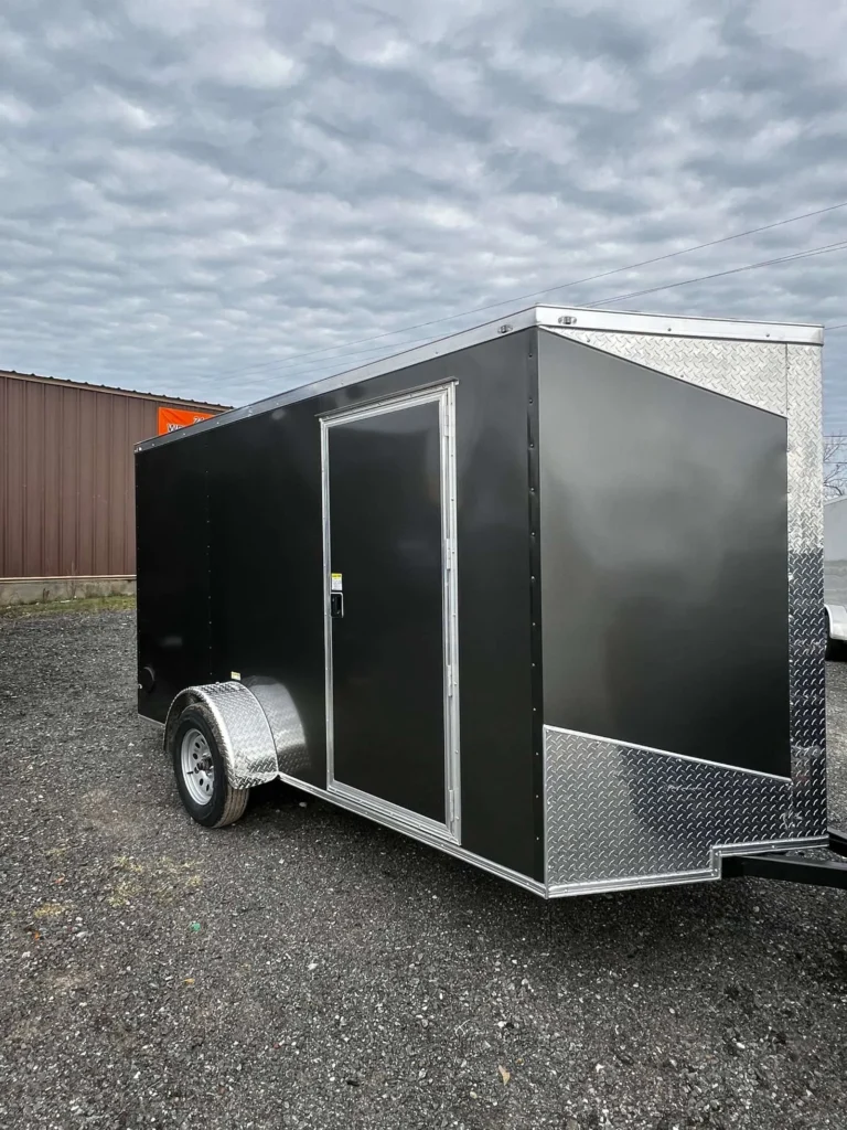 6x12 Single Axle Charcoal Enclosed Cargo Trailer – Collins Custom Cargo