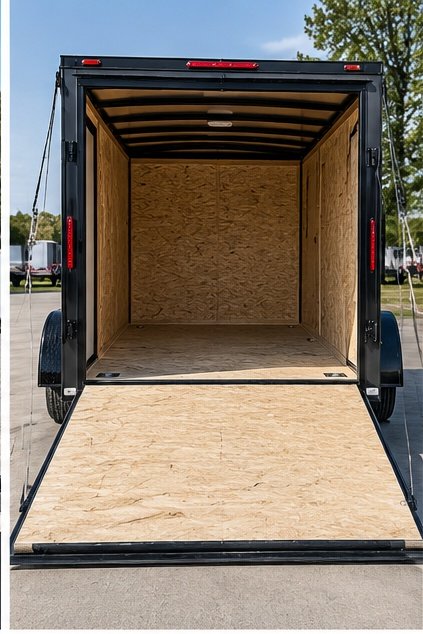 6x12 Single Axle Charcoal Blackout Enclosed Cargo Trailer – Collins Custom Cargo - Image 3