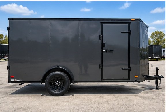 6x12 Single Axle Charcoal Blackout Enclosed Cargo Trailer – Collins Custom Cargo - Image 4