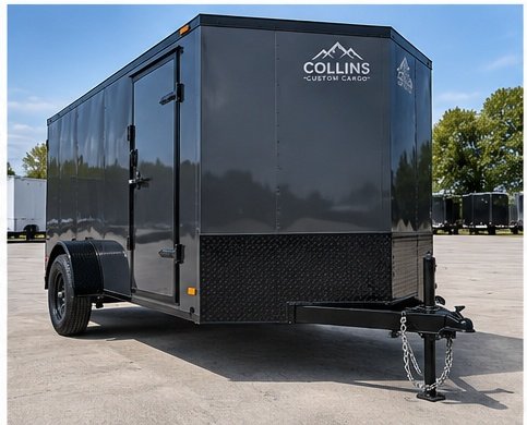 6x12 Single Axle Charcoal Blackout Enclosed Cargo Trailer – Collins Custom Cargo - Image 5