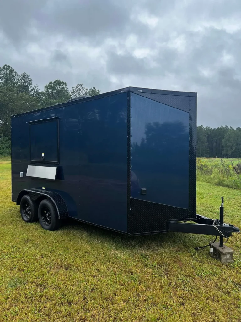 7x14 Hook & Line Indigo Blue Concession Trailer for Sale