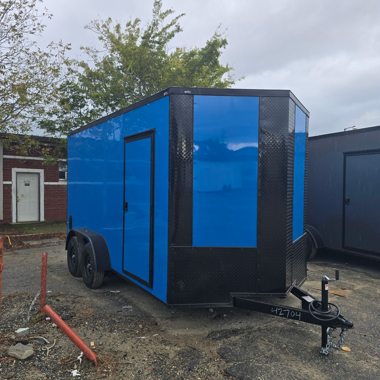 7x14 Tandem Axle Pepsi Blue Blackout Enclosed Cargo Trailer – Collins Custom Cargo