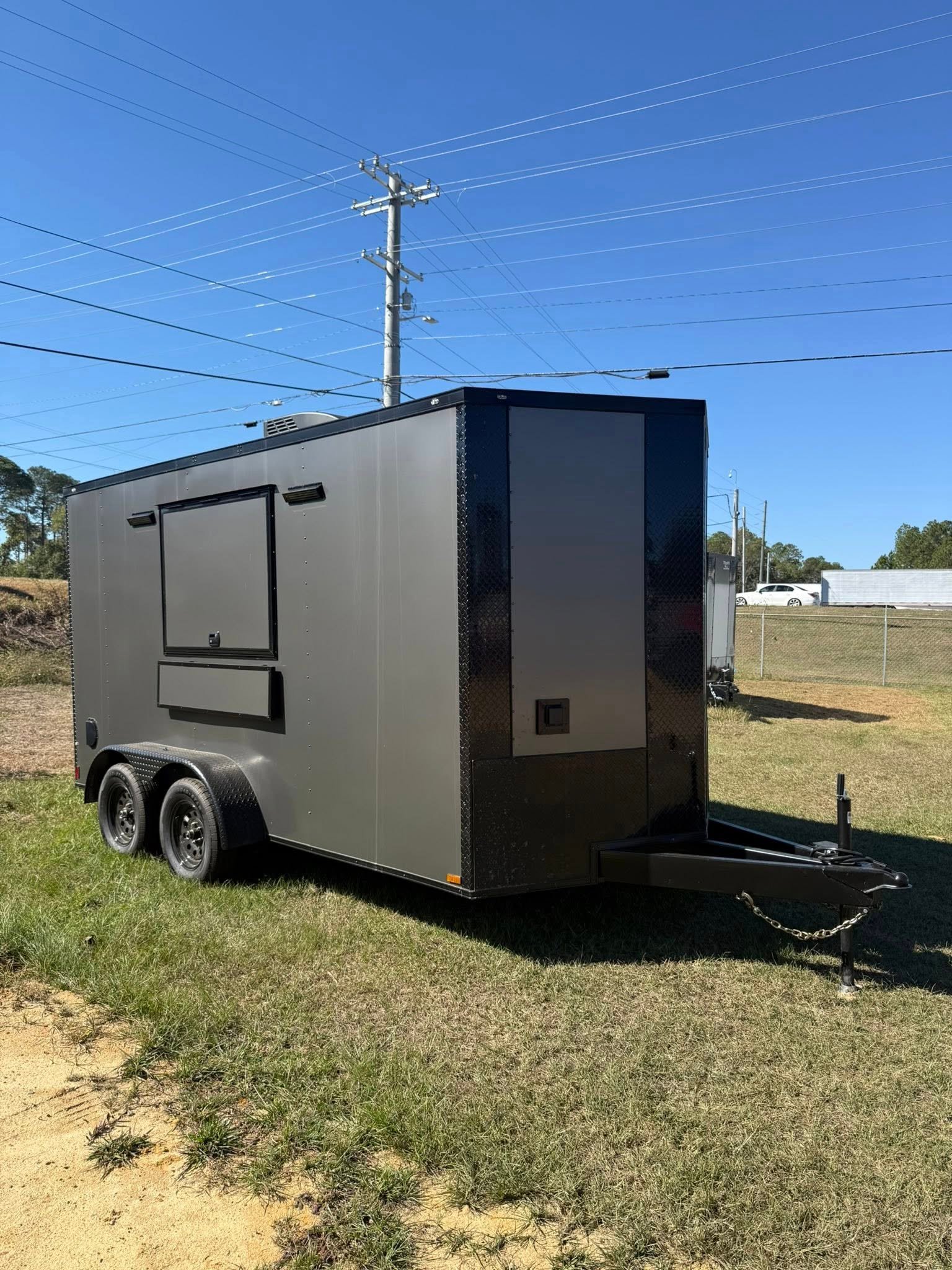 7x14 Titanium Cargo Charcoal Blackout Concession Trailer for Sale