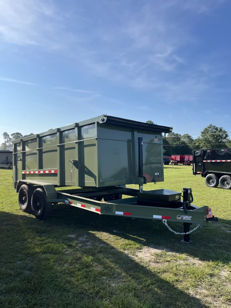 7x14TA2 Titan Pro Series Dump Trailer Army Green