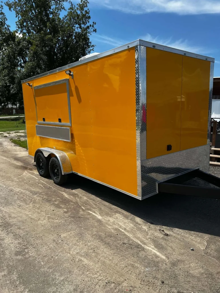 7x16 Hook and Line Cargo Yellow Concession Trailer for Sale