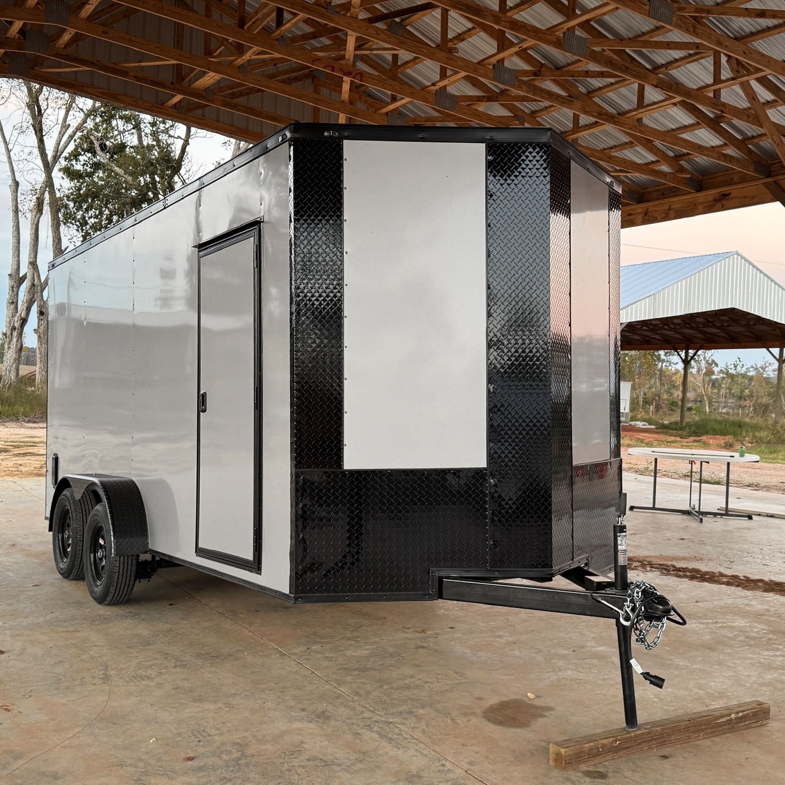 7x16 Tandem Axle Silver Blackout Enclosed Cargo Trailer – Collins Custom Cargo