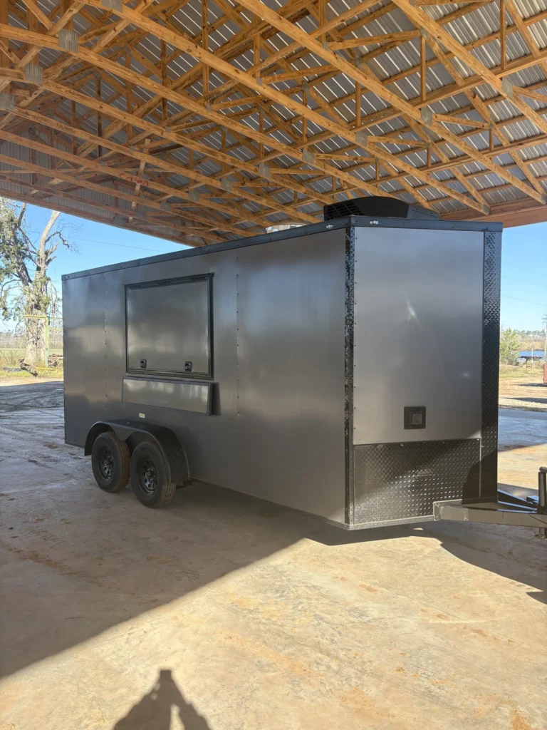 7x16TA Coast to Coast Gray Blackout Concession Trailer for Sale