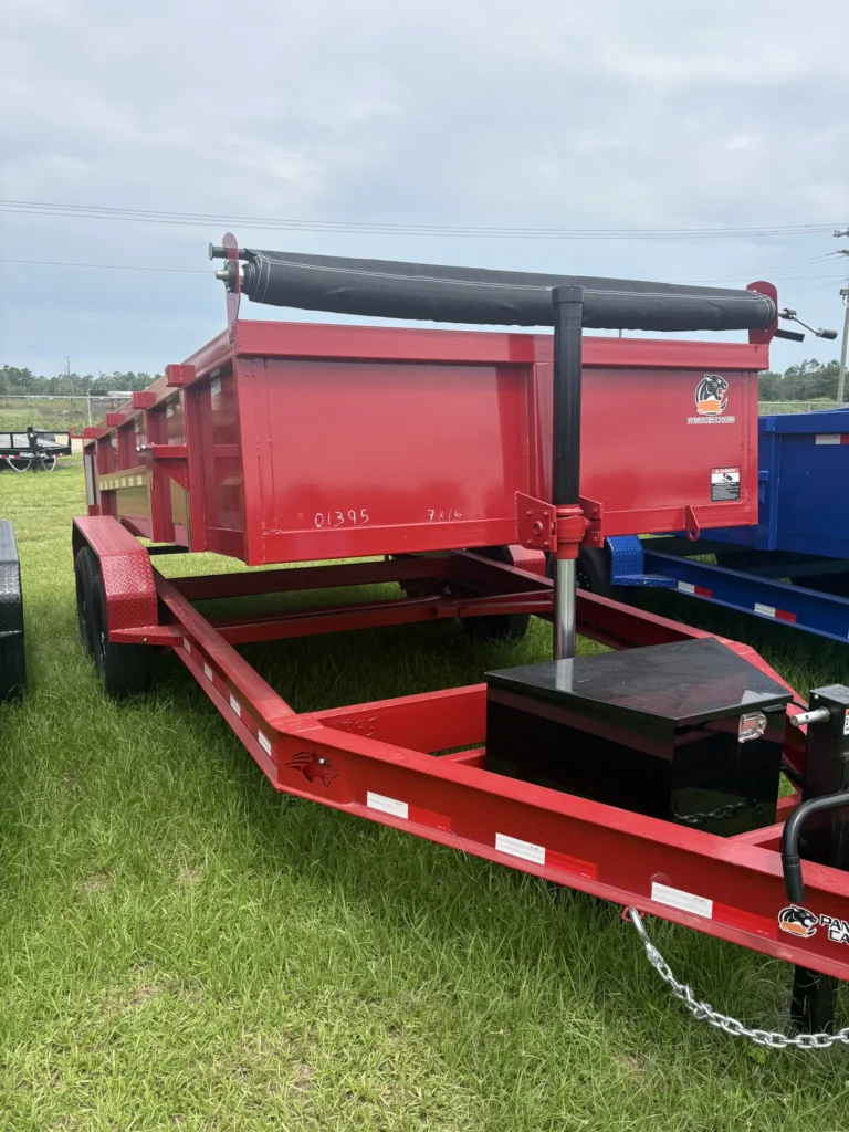 7x16TA2 Panther Cargo Dump Trailer Red