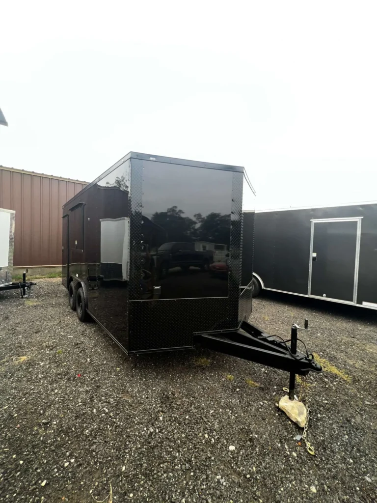 8.5x16 Hook and Line Cargo Black Blackout Concession Trailer for Sale