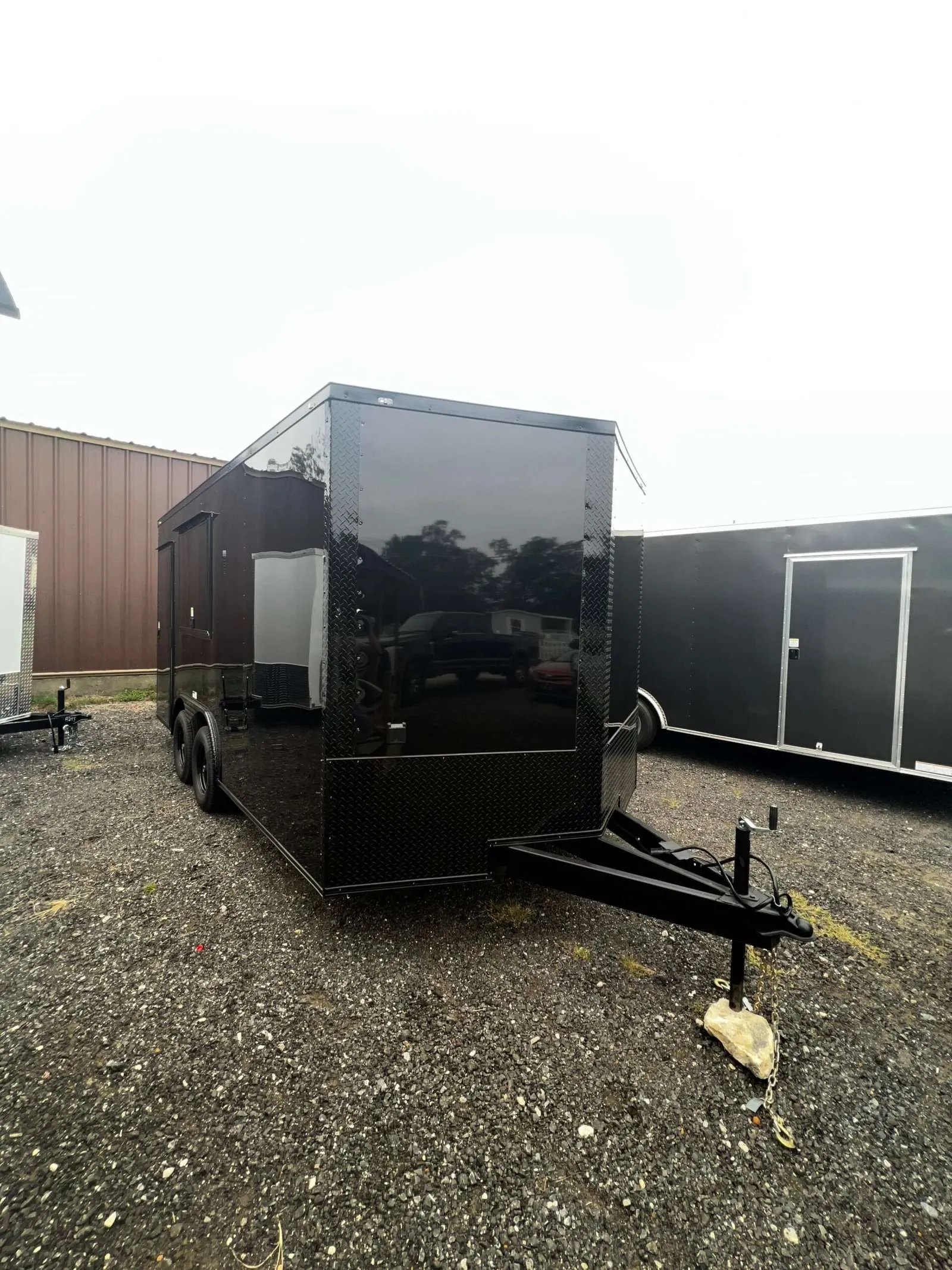 8.5x16 Hook and Line Cargo Black Blackout Concession Trailer for Sale