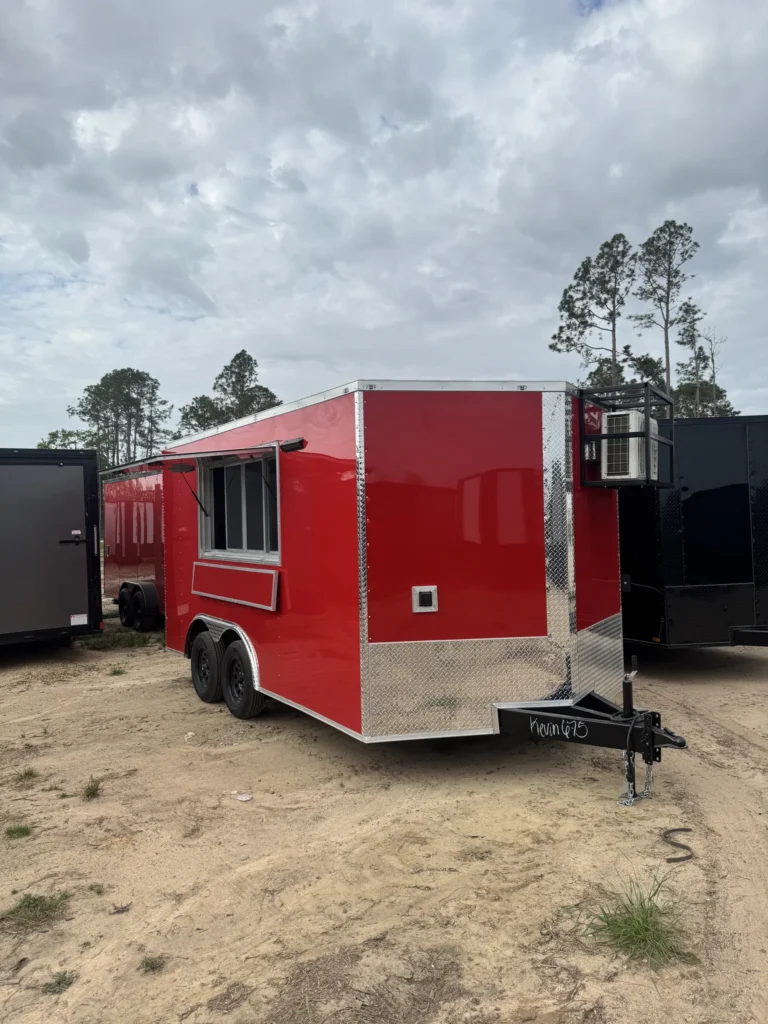 8.5x16TA Coast to Coast Red Concession Trailer for Sale