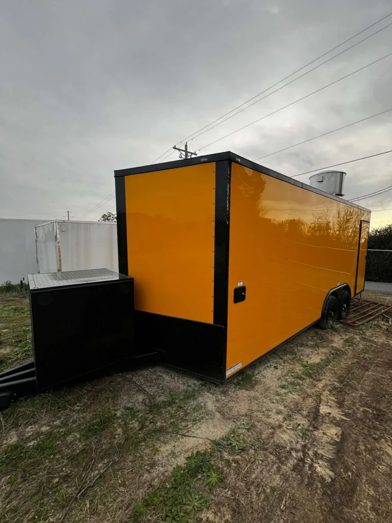 8.5x20 Hook and Line Cargo Orange Concession Trailer for Sale