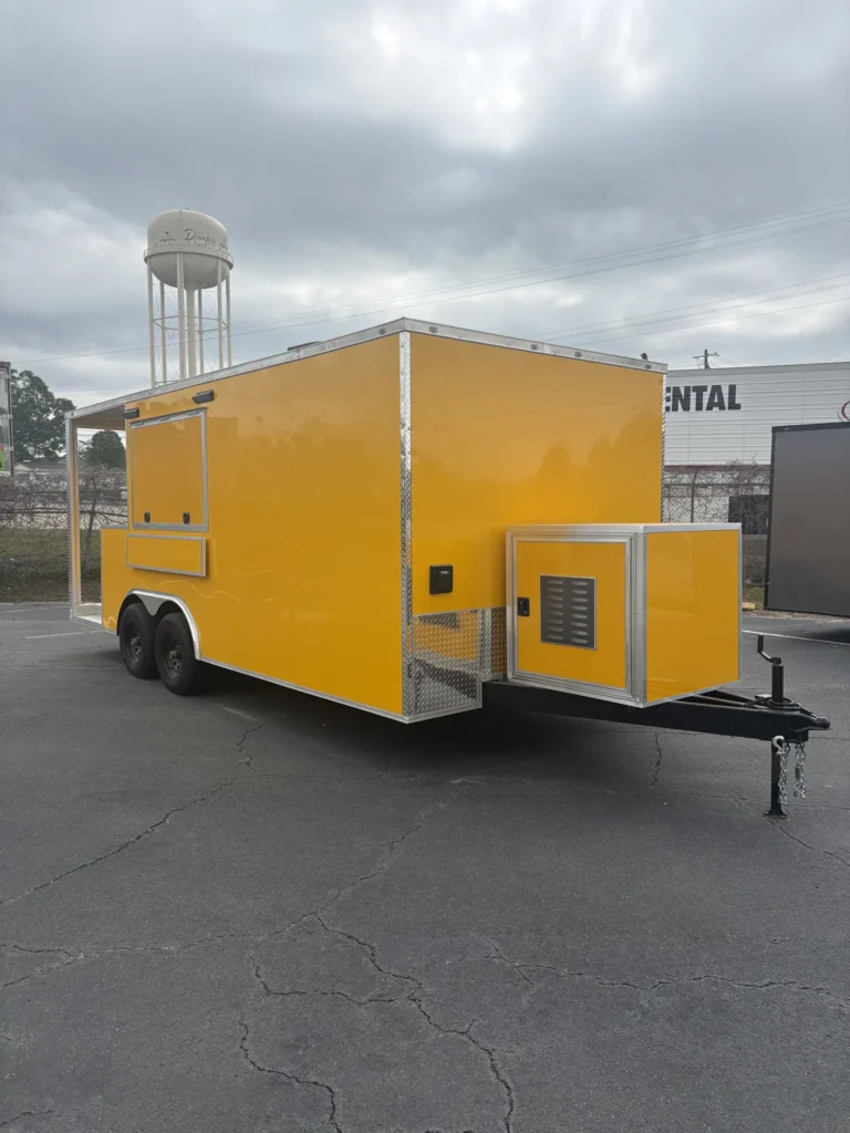 8.5x20TA Coast to Coast Yellow BBQ Porch Concession Trailer for Sale