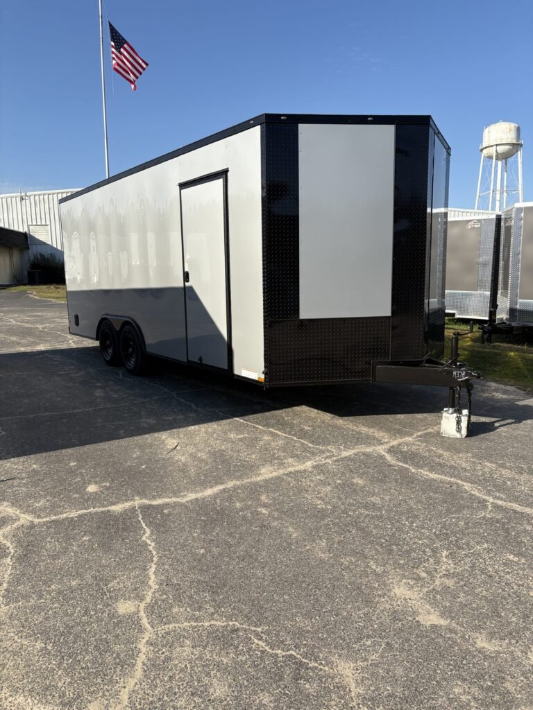 8.5x20TA Xtreme Cargo Silver Frost Blackout Enclosed Cargo Trailer for Sale