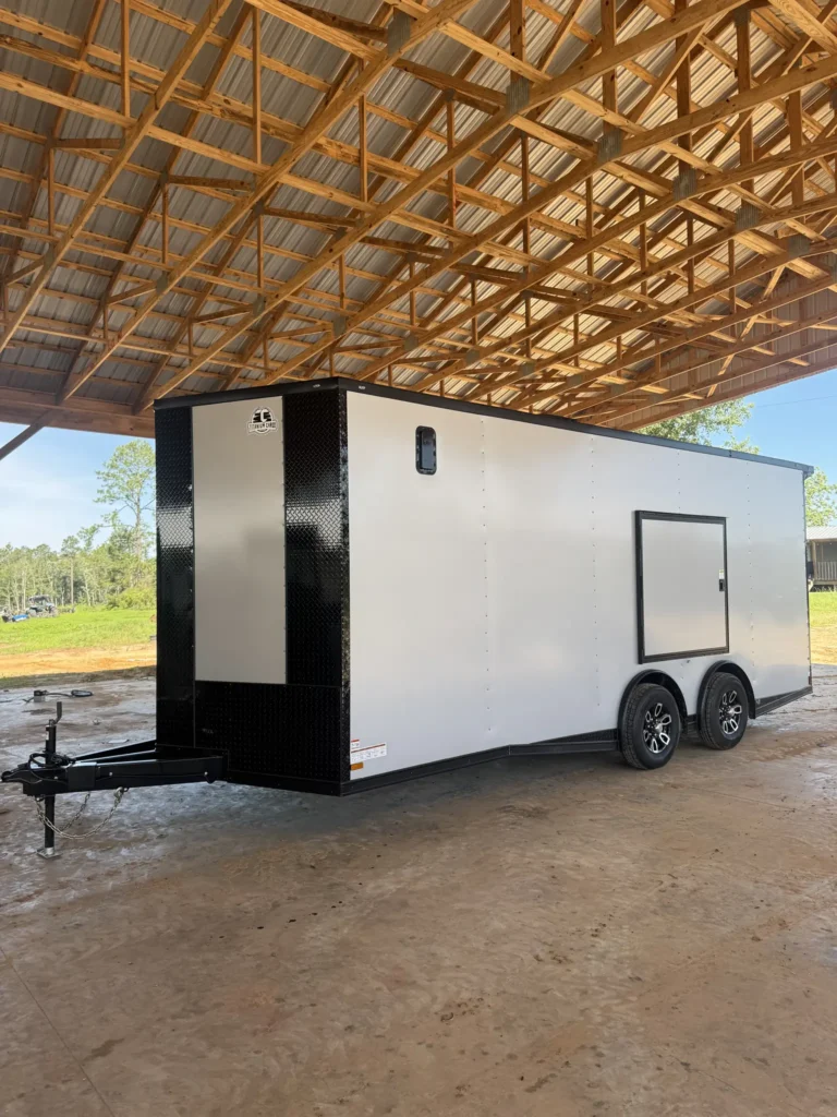 8.5x20TA2 Titanium Cargo Silver Blackout Race Trailer for Sale