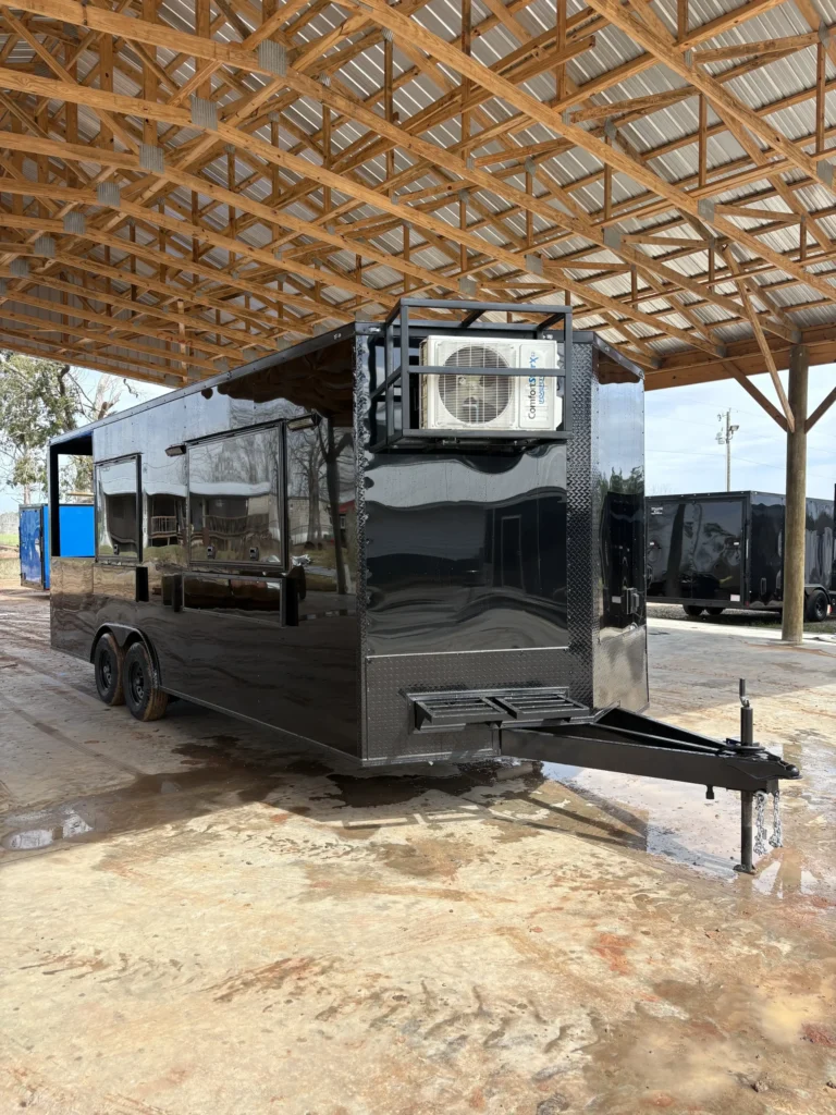 8.5x24 Coast to Coast Black Blackout BBQ Porch Concession Trailer for Sale