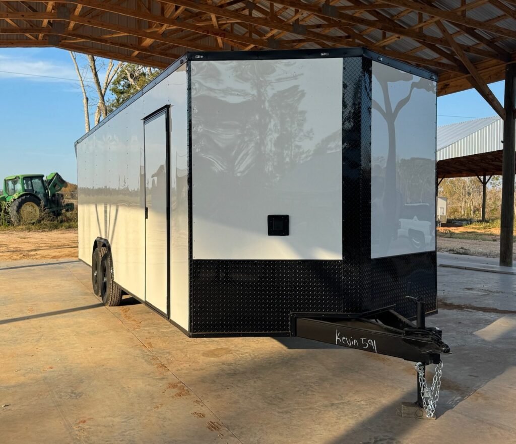 8.5x24 Coast to Coast White Blackout Enclosed Cargo Trailer for Sale