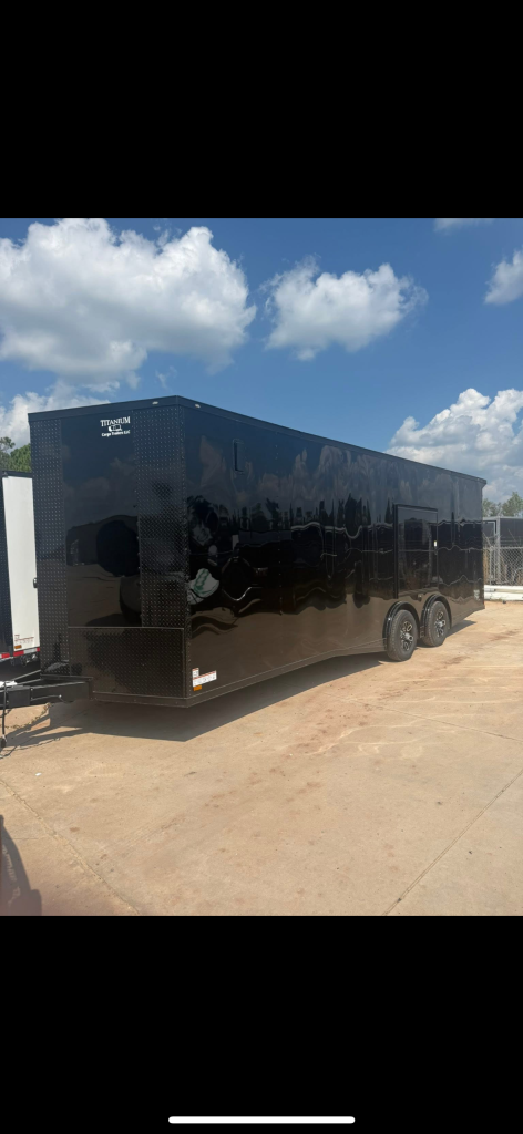 8.5x24 Titanium Cargo Black Blackout Race Trailer for Sale