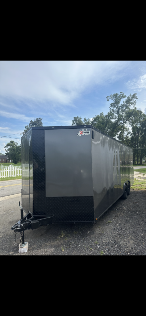 8.5x24 Xtreme Cargo Charcoal Gray Blackout Enclosed Cargo Trailer for Sale