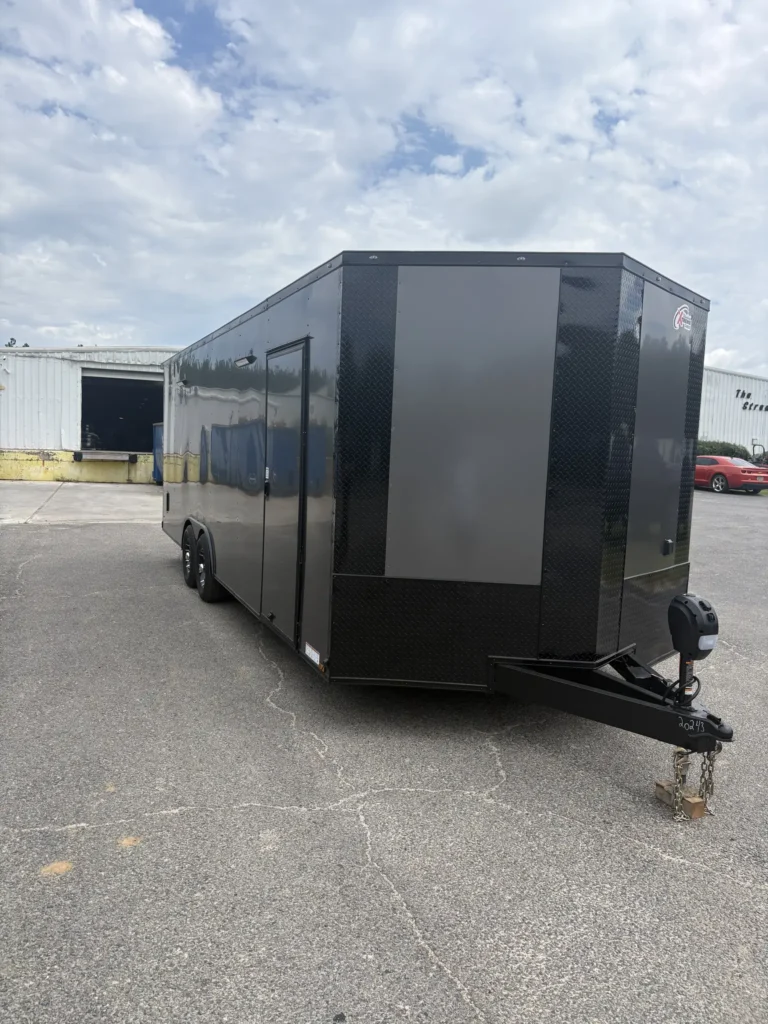 8.5x24TA2 Xtreme Cargo Race Trailer Charcoal Blackout Package