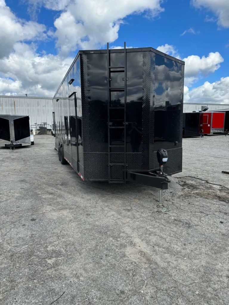 8.5x26 Hook and Line Cargo Black Custom Enclosed Race Trailer for Sale
