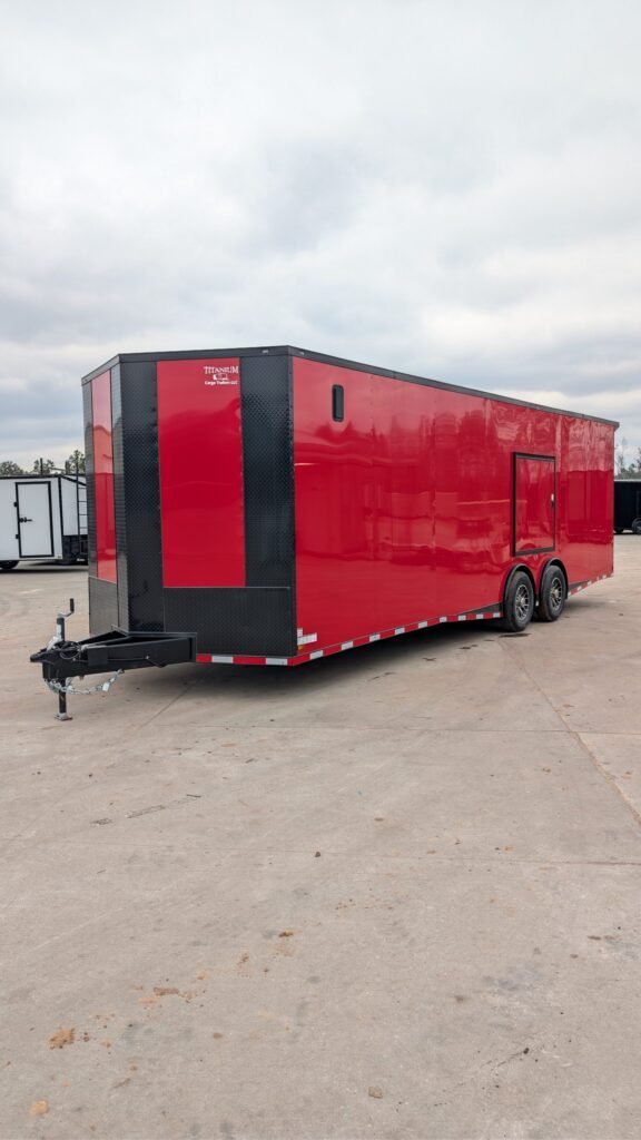 8.5x28TA Titanium Cargo Red Blackout Enclosed Cargo Trailer for Sale