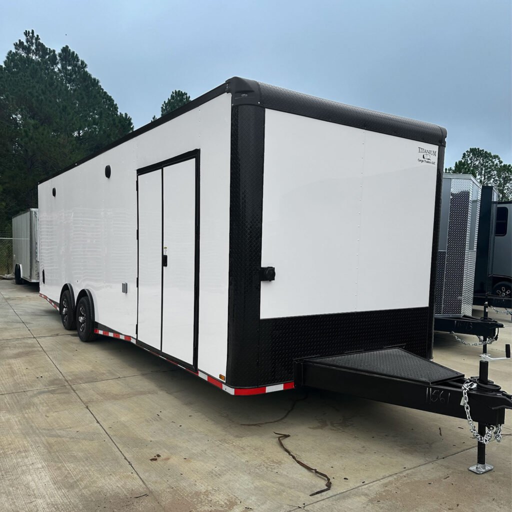 8.5x28TA Titanium Cargo White Blackout Race Trailer for sale