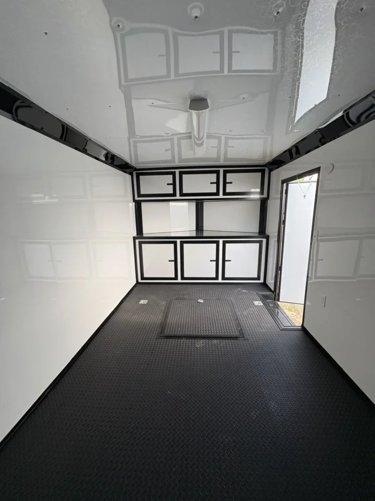 8.5x28TA2 Quality Cargo Race Trailer Charcoal Blackout Package