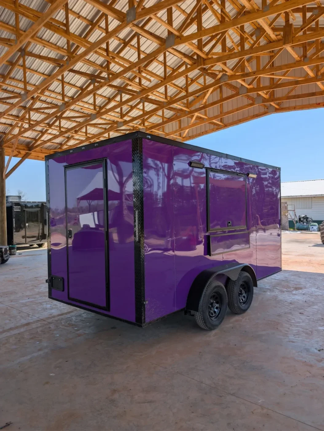7x14TA Coast to Coast Purple Blackout Concession Trailer for Sale – product view 3