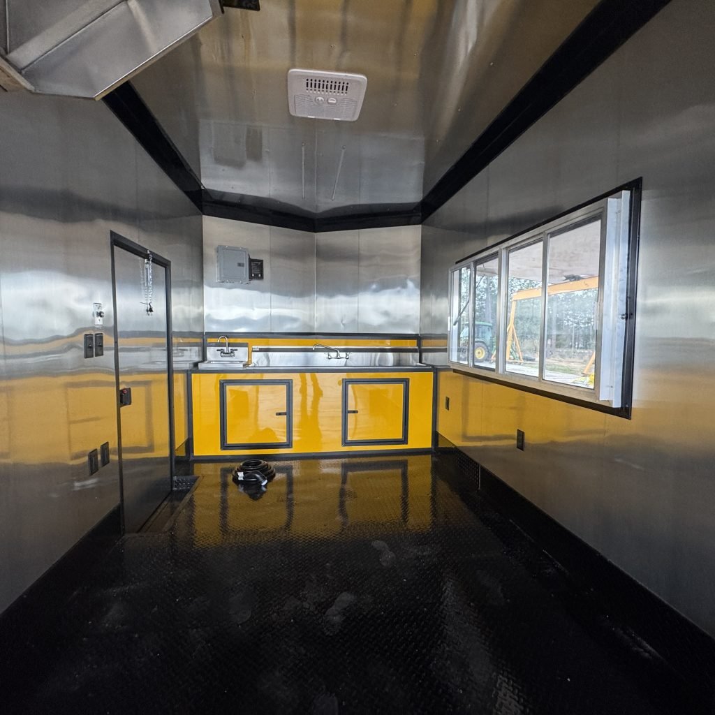 8.5x24TA Hook and Line Cargo Yellow Enclosed Concession Trailer for Sale – product view 6
