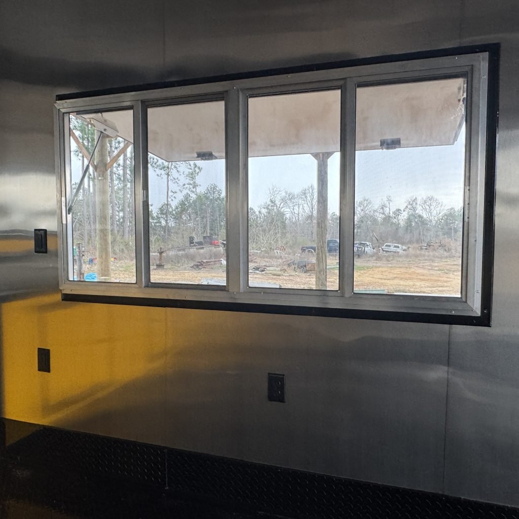 8.5x24TA Hook and Line Cargo Yellow Enclosed Concession Trailer for Sale – product view 4