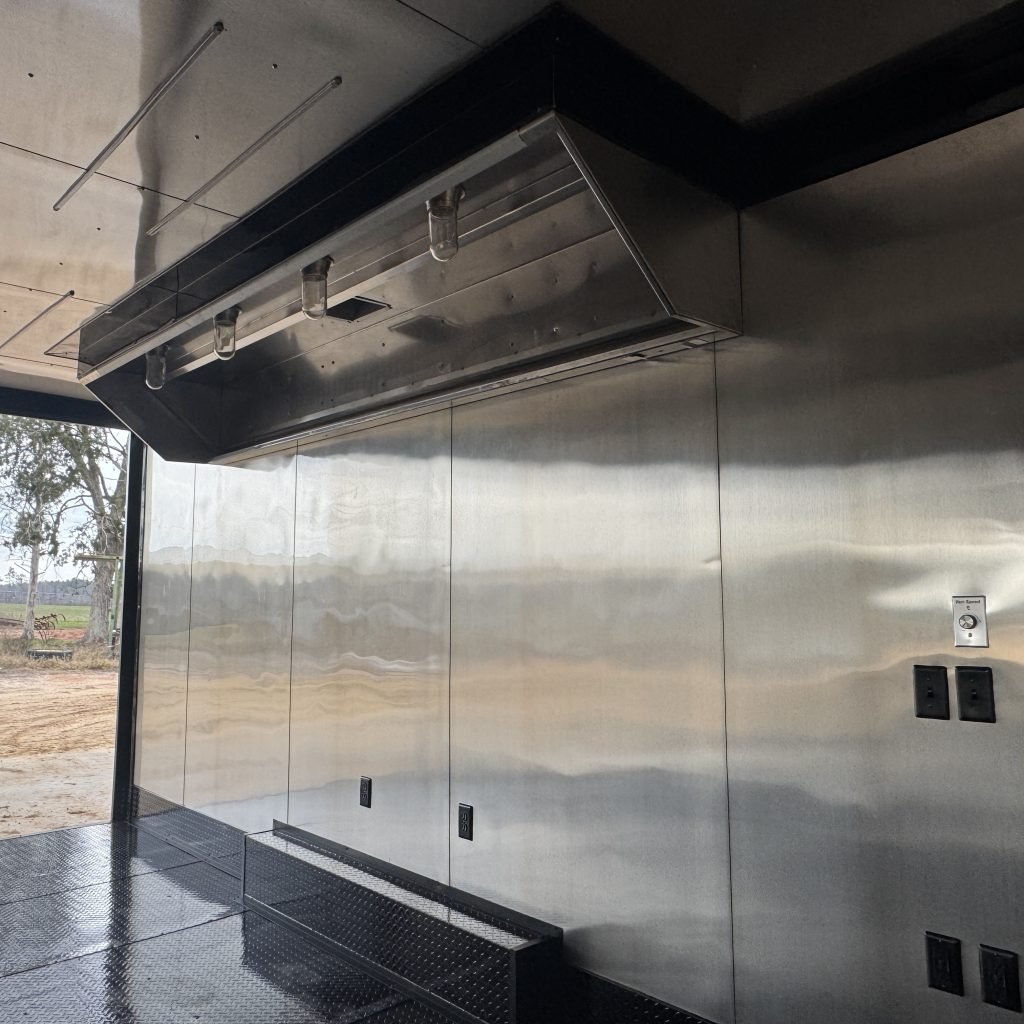 8.5x24TA Hook and Line Cargo Yellow Enclosed Concession Trailer for Sale – product view 2