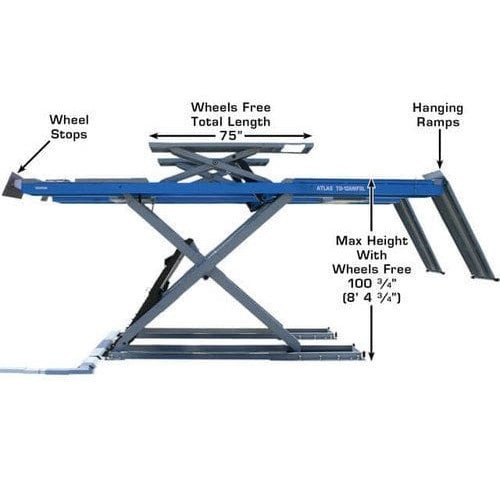 Atlas 12AWFSL Alignment Scissor Lift and RJ-6 Rolling Jack Combo - Image 8