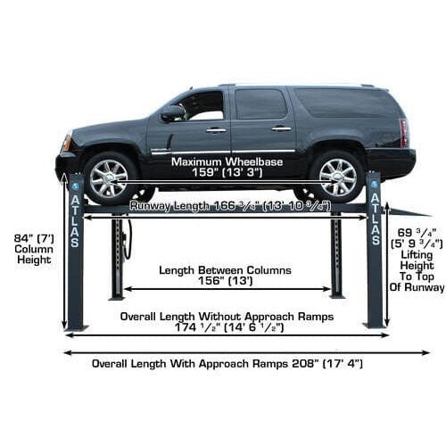 Atlas 408SL 8,000 lb. Super Deluxe 4-Post Lift - Image 7