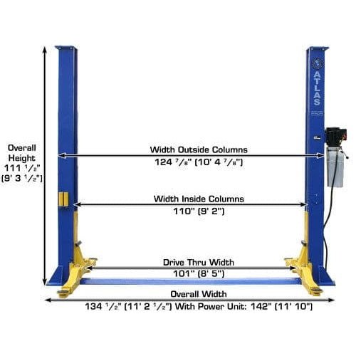 Atlas 9KBPX 9,000 lb Baseplate 2 Post Lift - Image 6