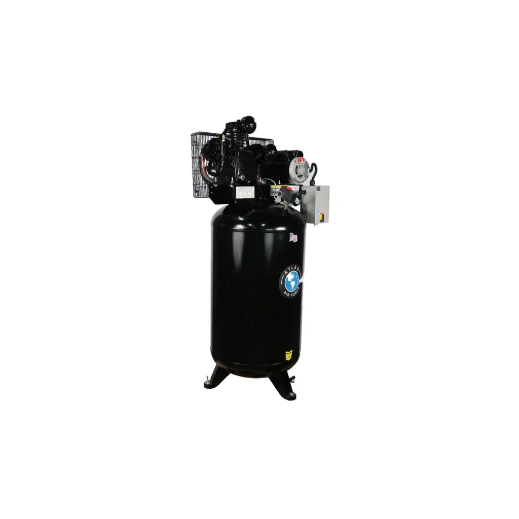 Atlas Air Force AF7 80 Gallon 2-Stage Air Compressor | 5 HP Low RPM | Magnetic Starter | 220V Single Phase | 175 PSI