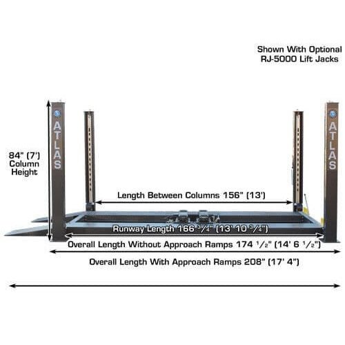 Atlas PREMIUM 408SL 4 Post Lift + RJ35 Sliding Jacks Combo - Image 9