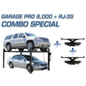 Atlas PRO8000 4 Post Lift + RJ35 Sliding Jacks Combo