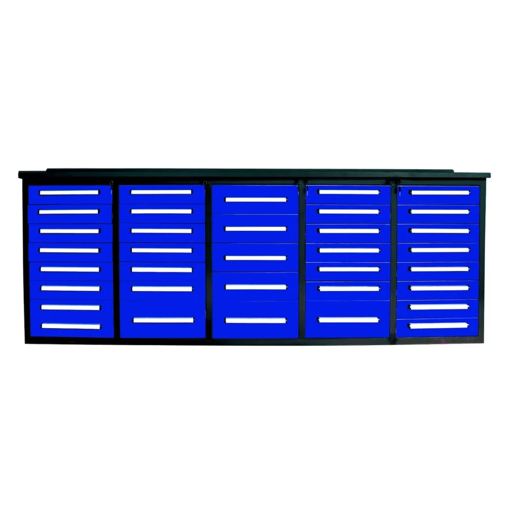 Chery Industrial 10ft Workbench Storage Cabinet with 35 Drawers