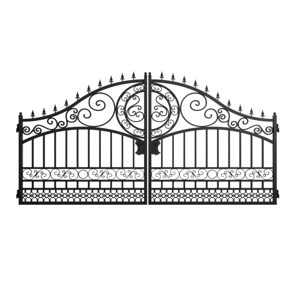 Chery Industrial 14x8 ft Steel Dual Swing Driveway Gate-European Style