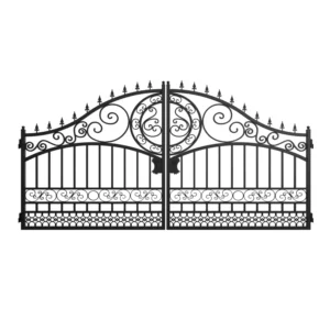 Chery Industrial 14x8 ft Steel Dual Swing Driveway Gate-European Style