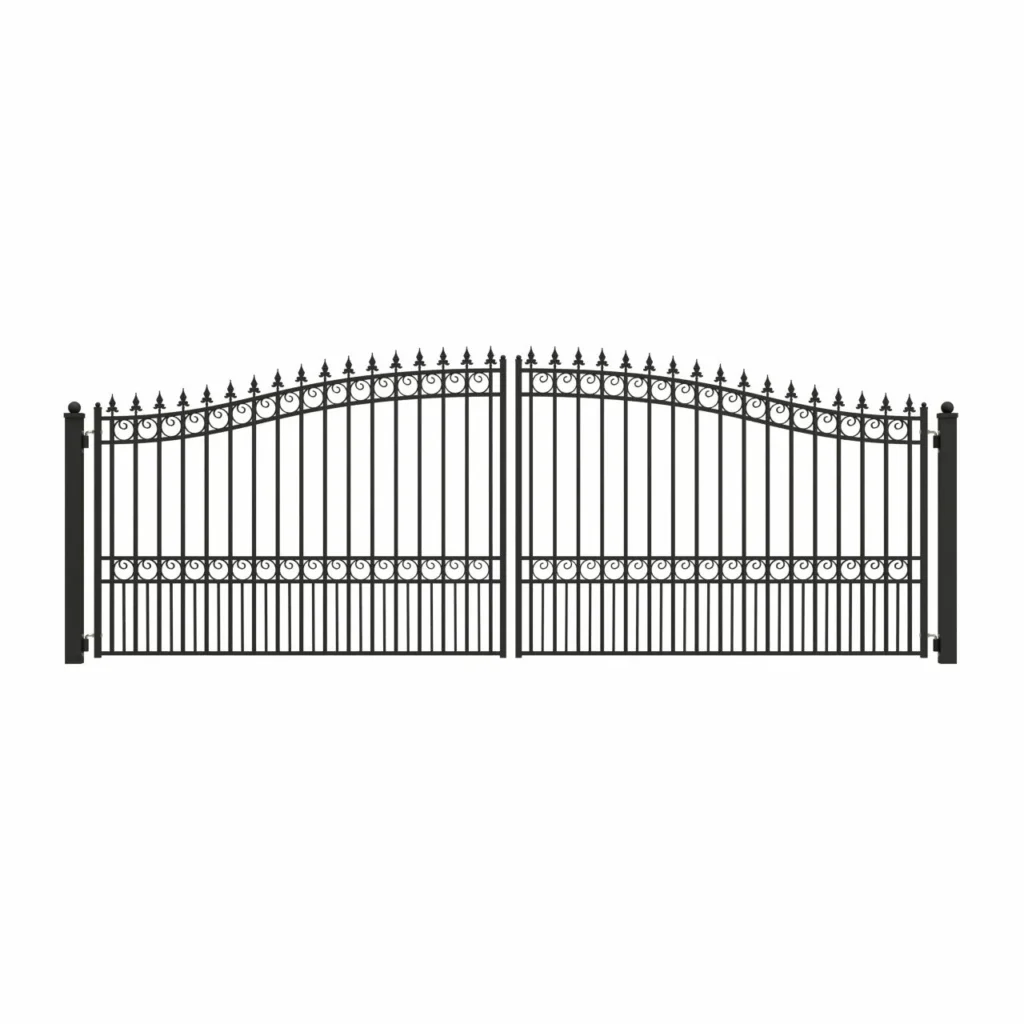 Chery Industrial 18’ x 6’ Steel Dual Swing Driveway Gate London‑Style
